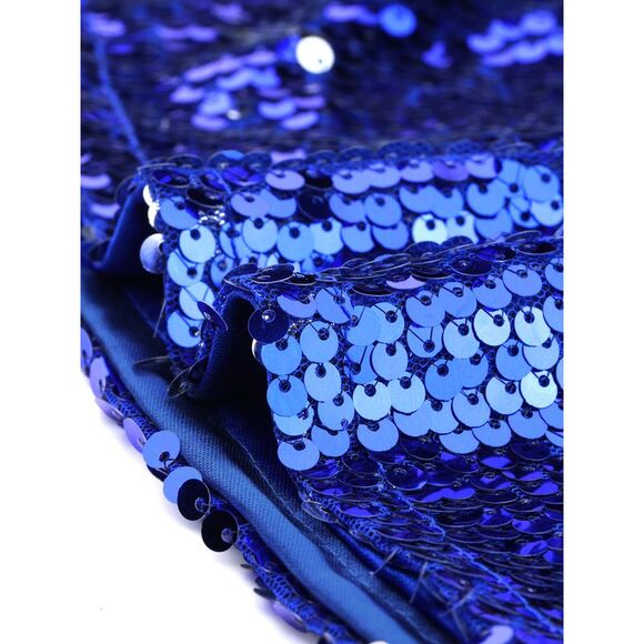 Sequin Camisole Club Party Glitter Disco Sparkle Cami Top Blue - Picture 5 of 5